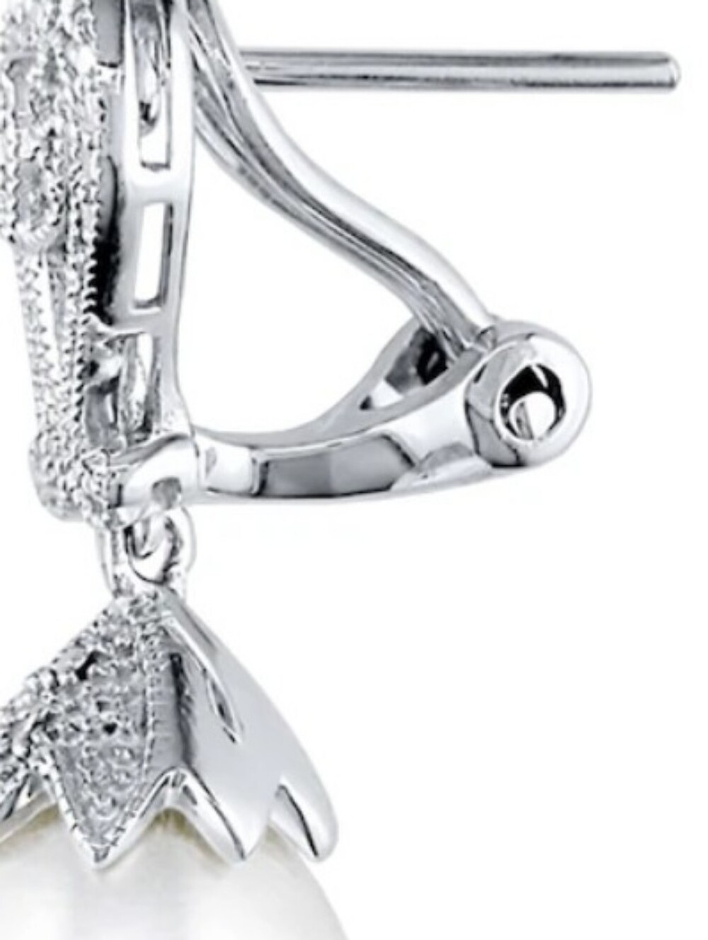 Pearl Source Cultured Pearl Earrings 1/20 ct tw Diamonds Sterling Silver/ BNIB - Picture 6 of 6